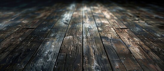 Aufkleber - A wooden floor surface providing a backdrop with copy space image