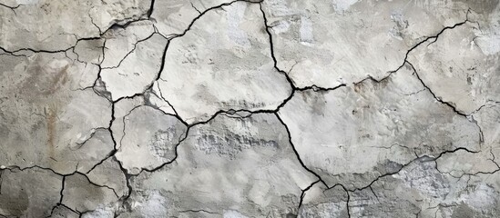 Leinwandbilder - Texture of an aged cracked grey cement wall providing a background with copy space image