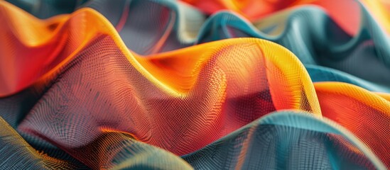 Canvas Print - Vibrant fabric layers create an appealing pattern in a copy space image