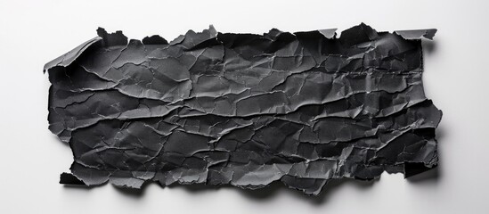 Aufkleber - Black torn paper contrasted against a white backdrop suitable for incorporating text or images in the open area. Creative banner. Copyspace image