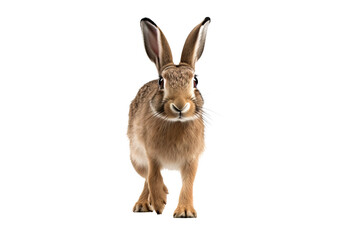 Wall Mural - realistic png of a rabbit in mid-hop with a transparent background, perfect for digital designs and 