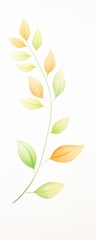 Wall Mural - a delicate watercolor illustration of a green and orange leaf branch, perfect for nature-themed proj