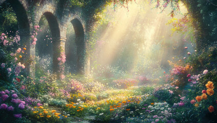 Poster - Sunlit Garden.