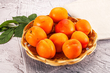 Sticker - Raw ripe sweet apricots heap