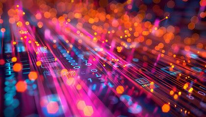 Optical fiber strands, binary code and circuit board, multiple exposure