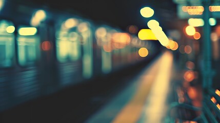 Sticker - blurred train station background