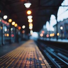 Sticker - blurred train station background