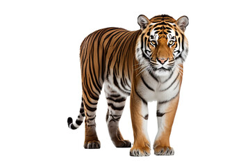 Sticker - Majestic tiger isolated on transparent background, perfect for wildlife conservation, animal art projects, and bold graphic design concepts featuring the fierce beauty of big cats