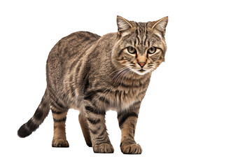 Wall Mural - realistic high-resolution tabby cat isolated on transparent background for creative design projects 
