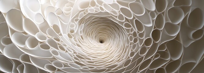 Wall Mural - 6. Intricate, layered paper cutouts forming an abstract spiral with varying depths and transparency