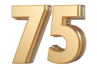 Gold 3D Number 75