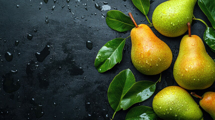 Sticker - Fresh Pears with Water Drops.