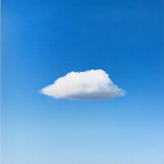 Canvas Print - A single, puffy white cloud floats against a vibrant blue sky.