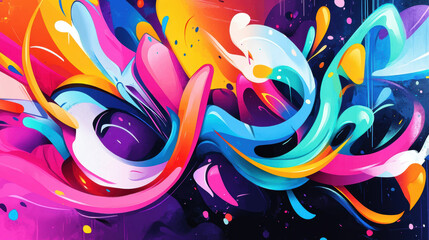 Wall Mural - Abstract Colorful Swirls.