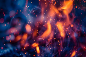 Canvas Print - blurred fire flames background