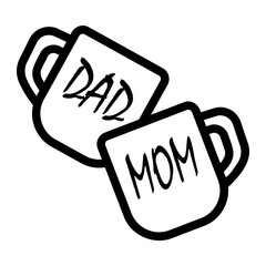 Sticker - mug Line Icon