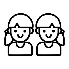 Sticker - twins Line Icon