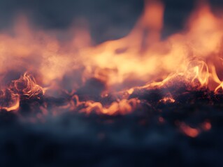 Canvas Print - blurred fire flames background