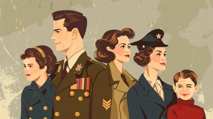 Family Portrait of Military Service.