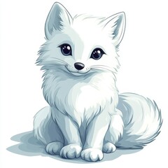 Wall Mural - vector graphic of a cute arctic fox