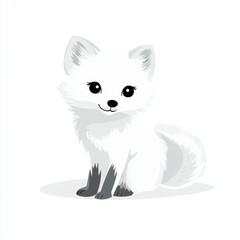 Wall Mural - vector graphic of a cute arctic fox