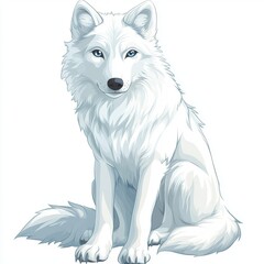 Wall Mural - vector graphic of a cute arctic wolf