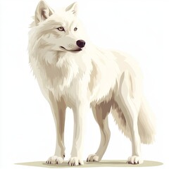 Wall Mural - vector graphic of a cute arctic wolf