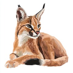 Wall Mural - vector graphic of a cute caracal