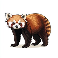 Wall Mural - vector graphic of a red panda
