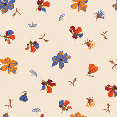 Wall Mural - vector floral seamless pattern dytsy