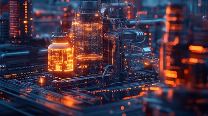 Poster - Smart Industry 40 Automation Big data industry analysis 40 business concept and modern technology : Generative AI