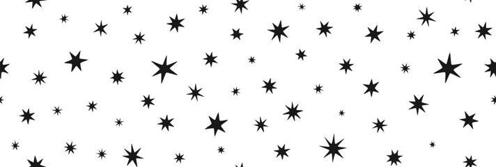 Hand drawn cute star seamless pattern. Vector stars pattern background. 