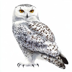 Wall Mural - vector graphic of a snowy owl