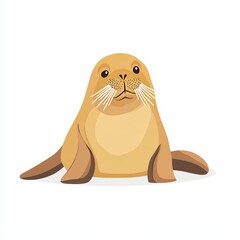 Wall Mural - vector graphic of a cute walrus