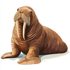 Wall Mural - vector graphic of a cute walrus