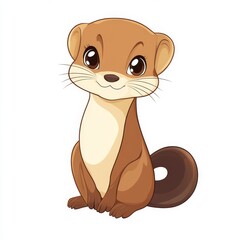 Wall Mural - vector graphic of a cute weasel
