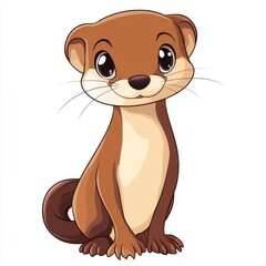 Wall Mural - vector graphic of a cute weasel