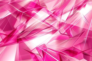 Poster - Pink background with abstract shapes, sharp edges, and a glass effect