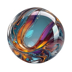 Canvas Print - Abstract glass shape, 3d render