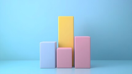 Canvas Print - Colorful Pastel Cubes Abstract Background