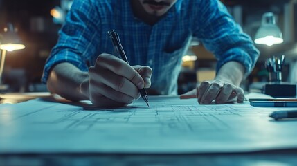 Aufkleber - Engineer Teamwork Meeting Drawing working on blueprint meeting for project working with partner on model building at company office Asian industry professional team : Generative AI