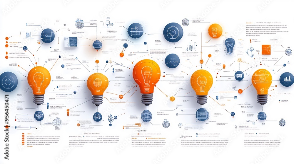 Innovation process infographic ideation stages prototyping and market testing