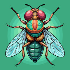 vector illustration of a fly