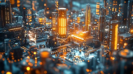 Poster - Smart Industry 40 Automation Big data industry analysis 40 business concept and modern technology : Generative AI