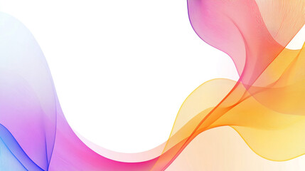 Colorful abstract shape background, gradient orange and blue  poster wallpaper, Smoothly transitioning spectrum wave in vibrant colors on white.