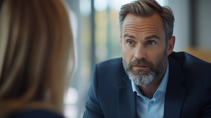 Aufkleber - Customer service good cooperation Consultation between a Businessman and Male lawyer or judge consult having team meeting with client Law and Legal services concept : Generative AI