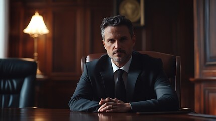 Aufkleber - Lawyer comforts his clients with legal advice and serious stress trust commitment for justice issues and lawyer concepts : Generative AI