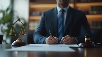 Aufkleber - Businessman and male lawyer consulting team meeting with client Legal and legal consultants present contracts signed with clients and legal laws justice and lawyer concept : Generative AI