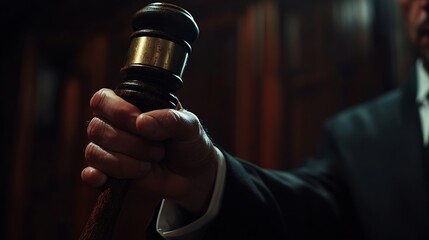 Aufkleber - Lawyer or legal counsel holding the hammer of justice Concluded in terms of contract documents The concept of a lawyer or law enforcement person judging a lawsuit business legal concep : Generative AI