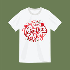 happy valentine's day t-shirt lettering design